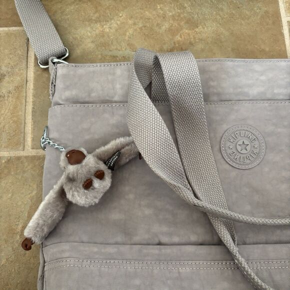 Kipling Tiffani Tote Slate Grey Crossbody Shoulder Bag Travel Commuter - Picture 4 of 10